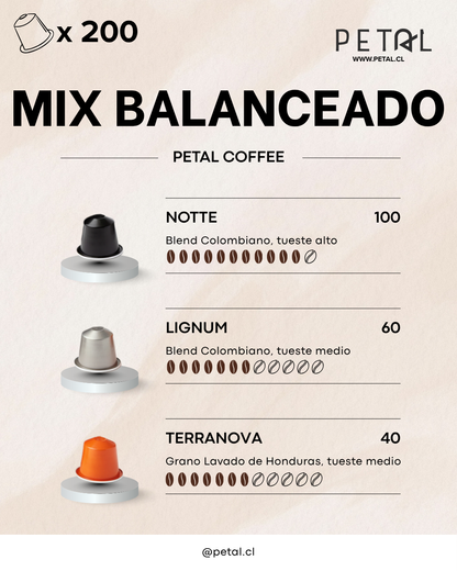 Pack 200 Capsulas Petal - Compatibles Nespresso