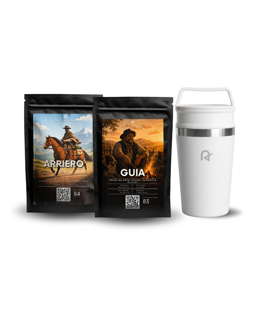 Pack Aventurero: Arriero + 1 Café a Elección + Mug Petal 330ml