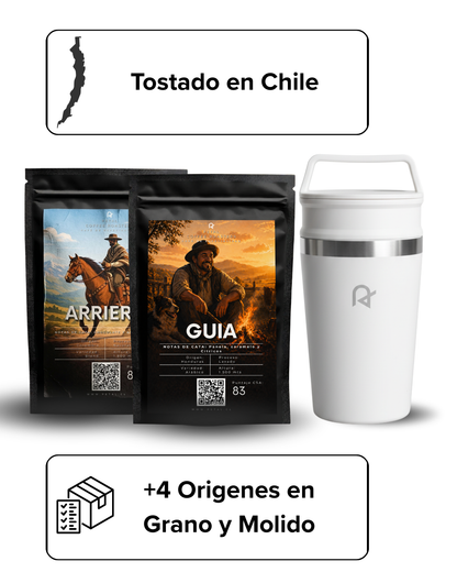 Pack Aventurero: Arriero + 1 Café a Elección + Mug Petal 330ml