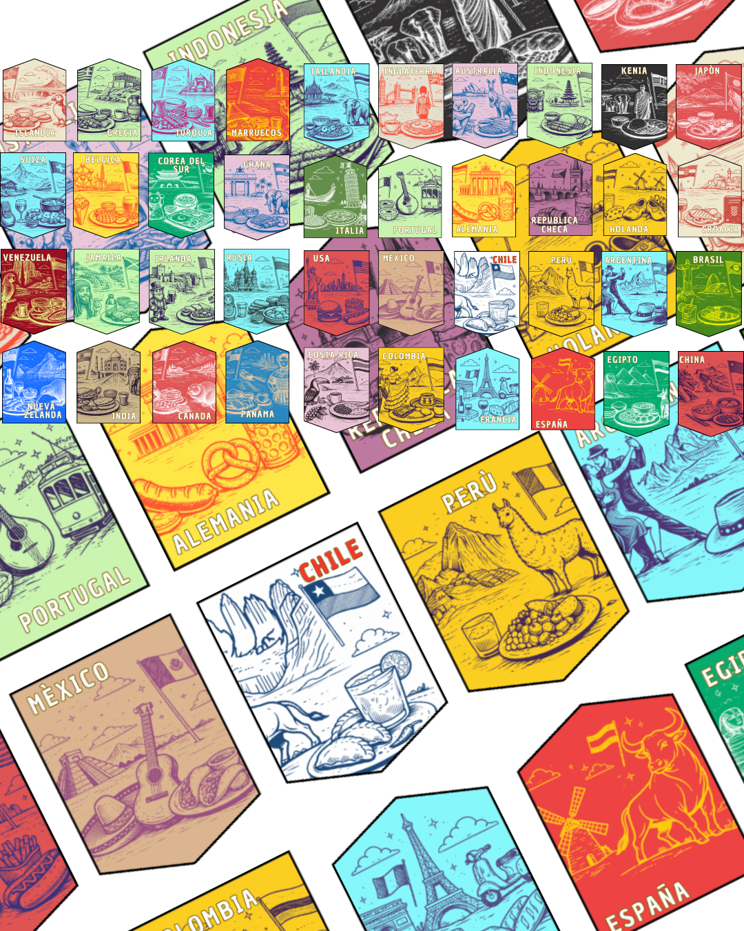Trotamundos (Paises) - Set de Stickers
